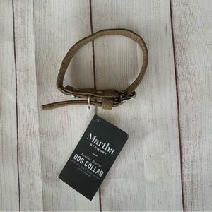 Martha Stewart Biege Dog Collar Leather Buckle Size 12 Neck 11-13 in 27.9-33 cm